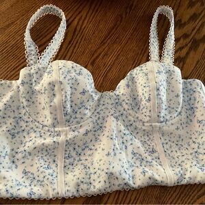 White Fox Boutique Blue Floral Bralette